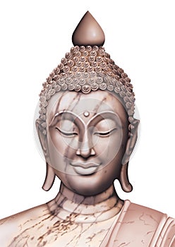 Buddhas head isolated.