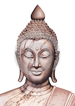 Buddhas head isolated. photo