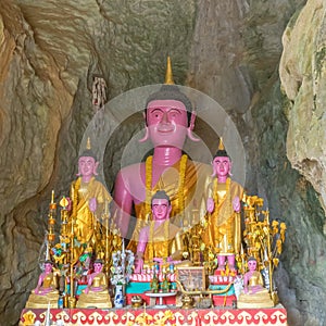 Buddhas in Tham Xang cave, Laos