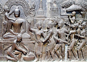 Buddhism bas relief