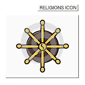 Buddhism color icon