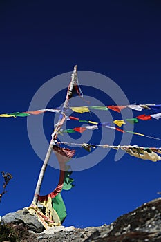 Buddhism flag from nepal photo