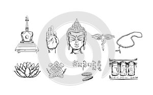 Buddhism icons collection