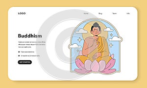 Buddhism illustration. Flat vector illustration