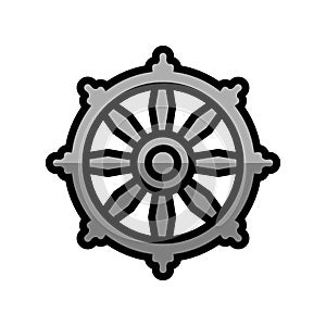 buddhism religion color icon vector illustration