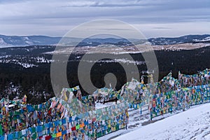 The Buddhism religious good luck flags (\