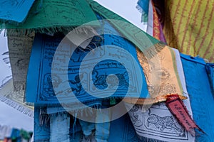 The Buddhism religious good luck flags (\