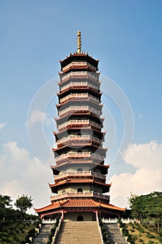 buddhism temple pagoda on the top of mountain