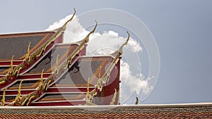 Buddhism temple roof in traditional style