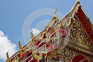 Buddhism temple roof in traditional style