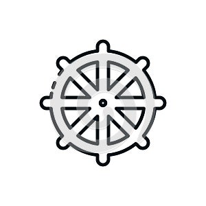 Buddhism wheel of dharma symbol vector design