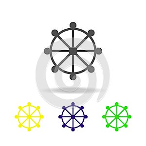 Buddhism Wheel of Drahma sign multicolored icon. Detailed Buddhism Wheel of Drahma icon can be used for web, logo, mobile app, UI,