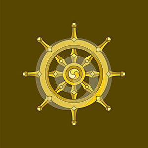 Buddhism Wheel icon vector logo template Illustration Design. Vector EPS 10