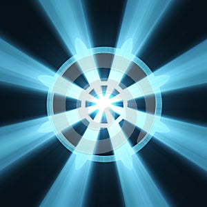 Buddhism wheel symbol light flare