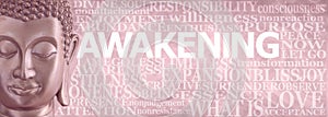 Buddhism Words associated with Awakening Wall Art photo