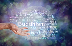 Buddhism Words of Wisdom Word Tag Cloud