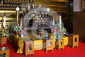 Buddhist altar in the temple