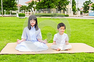 Buddhist asian children photo