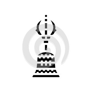 buddhist bell ghanta glyph icon vector illustration