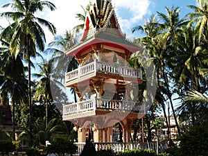 Buddhist Bell Tower at Wat Ong Teu, Vientiane