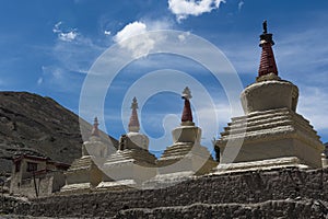 Buddhist chortens in Ladakh, Asia, India