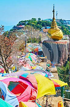 Buddhist complex on Kyaiktiyo Mountain, Myanmar