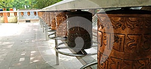 Buddhist Copper prayer wheel drum