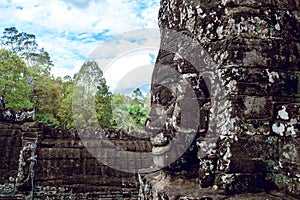 Buddhist faces Bayon Temple, Angkor wat.