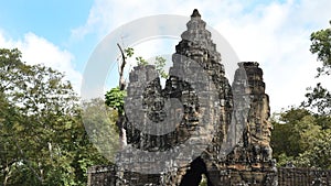 Buddhist faces on towers at Bayon Temple