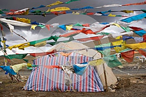 Buddhist Flags in Tibet