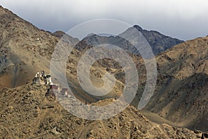 Buddhist Fort in the Mountains of Ladakh