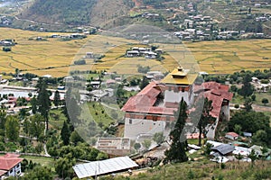 buddhist fortress (rinpung dzong) in paro (bhutan)