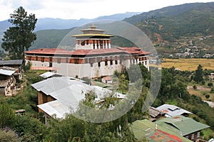 buddhist fortress (rinpung dzong) in paro (bhutan)