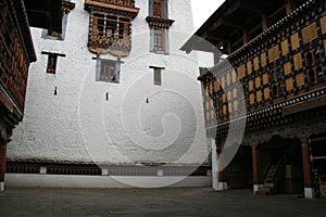 buddhist fortress (rinpung dzong) in paro (bhutan)