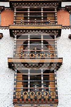 buddhist fortress (rinpung dzong) in paro (bhutan)