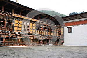 buddhist fortress (rinpung dzong) in paro (bhutan)