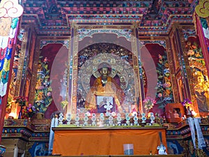 Buddhist gompa in Upper Pisang, Nepal