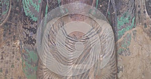 Buddhist grottoes sculpture in Bingling Temple, Gansu China. UNESCO World Heritage Site