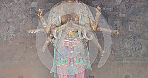 Buddhist grottoes sculpture in Bingling Temple, Gansu China. UNESCO World Heritage Site