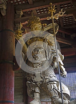 Buddhist Guardian Bishamon in Todaiji, Nara
