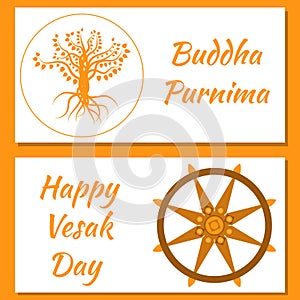 Buddhist holiday - Vesak. Flyers for event participants.