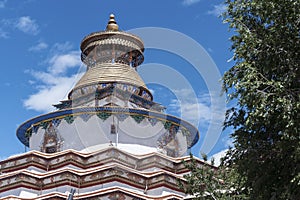 The Buddhist Kumbum chorten in Gyantse in the Pelkor Chode Monastery - Tibet