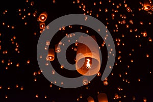 Buddhist Lantern Festival in Chiang Mai, Thailland