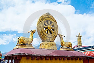 Buddhist Mandala on Roof Tops in Lhasa, Tibet