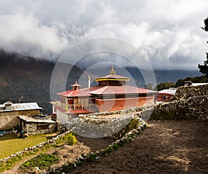 Buddhist monastery building, Pangboche village, Nepal.