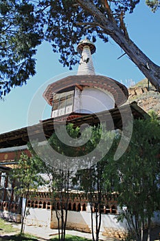 Buddhist monastery in the city of Paro, Bhutan