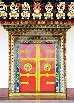 Buddhist monastery door in Nepal