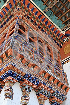 buddhist monastery (kurjey lhakhang) in jakar (bhutan)