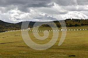 Buddhist monastery in Mongolian steppe