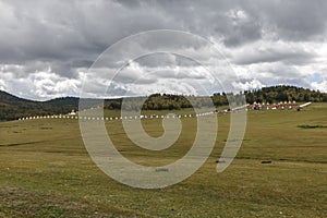 Buddhist monastery in Mongolian steppe